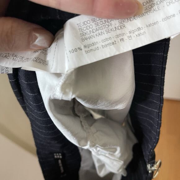 ZARA The Cathy Low Waisted Mini Skort black stripe ruffle hem medium - Picture 3 of 5